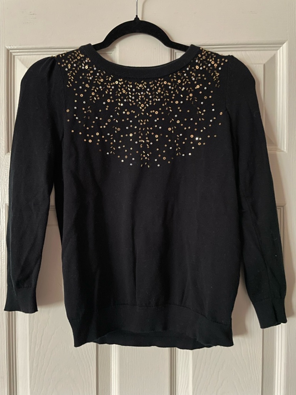 Charter Club Sequin Black Sweater